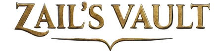 Gold 'Zail's Vault' text on a transparent background