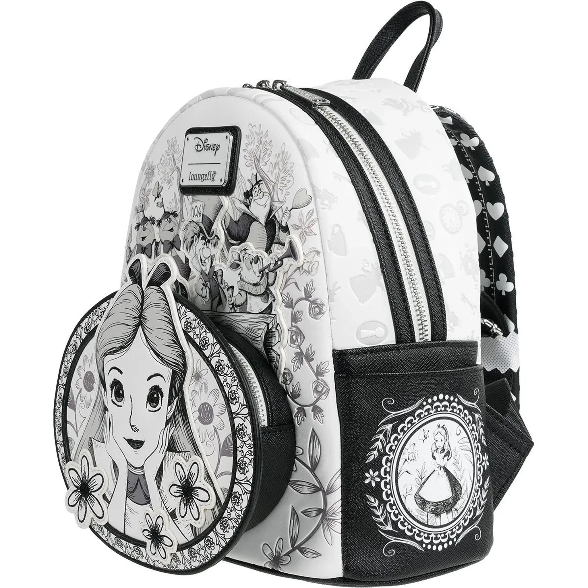 Loungefly Disney Alice in Wonderland Sketch Mini-Backpack Side
