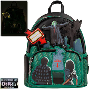 Loungefly Beetlejuice Graveyard Glow-in-the-Dark Mini-Backpack Front