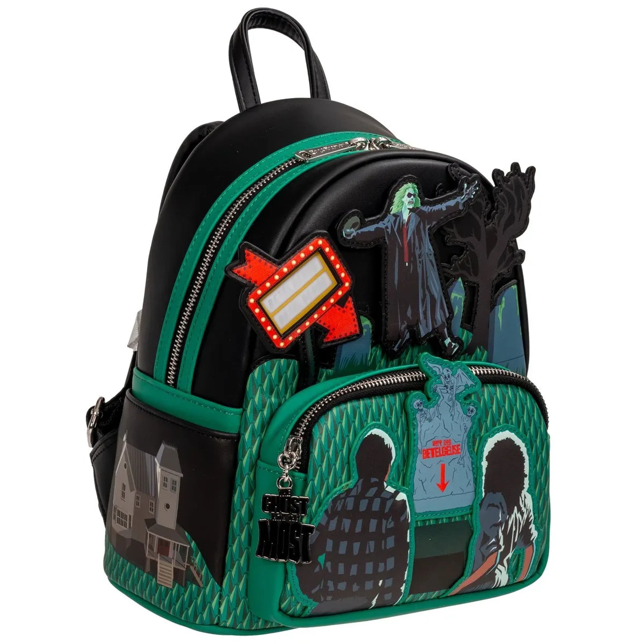 Loungefly Beetlejuice Graveyard Glow-in-the-Dark Mini-Backpack Side