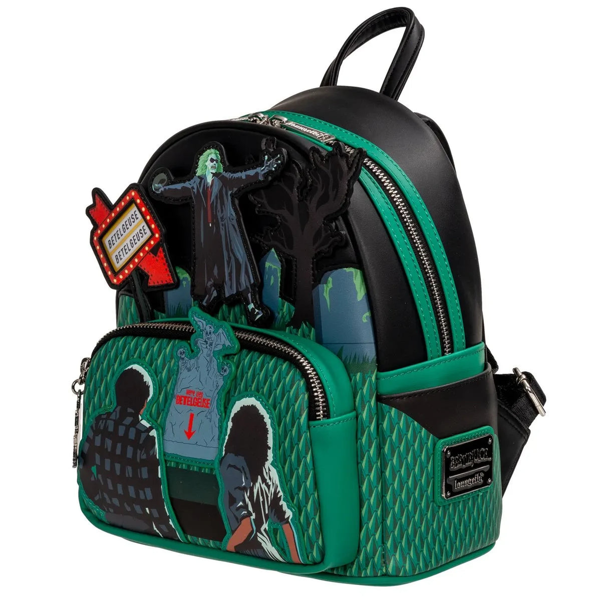 Loungefly Beetlejuice Graveyard Glow-in-the-Dark Mini-Backpack Side
