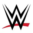 WWE logo featuring a stylized black double-W with a red underline on a white background.