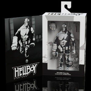 Hellboy action figure in packaging with promotional poster