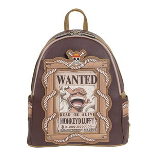 Loungefly One Piece Wanted Monkey D. Luffy Mini-Backpack - Entertainment Earth Exclusive Front