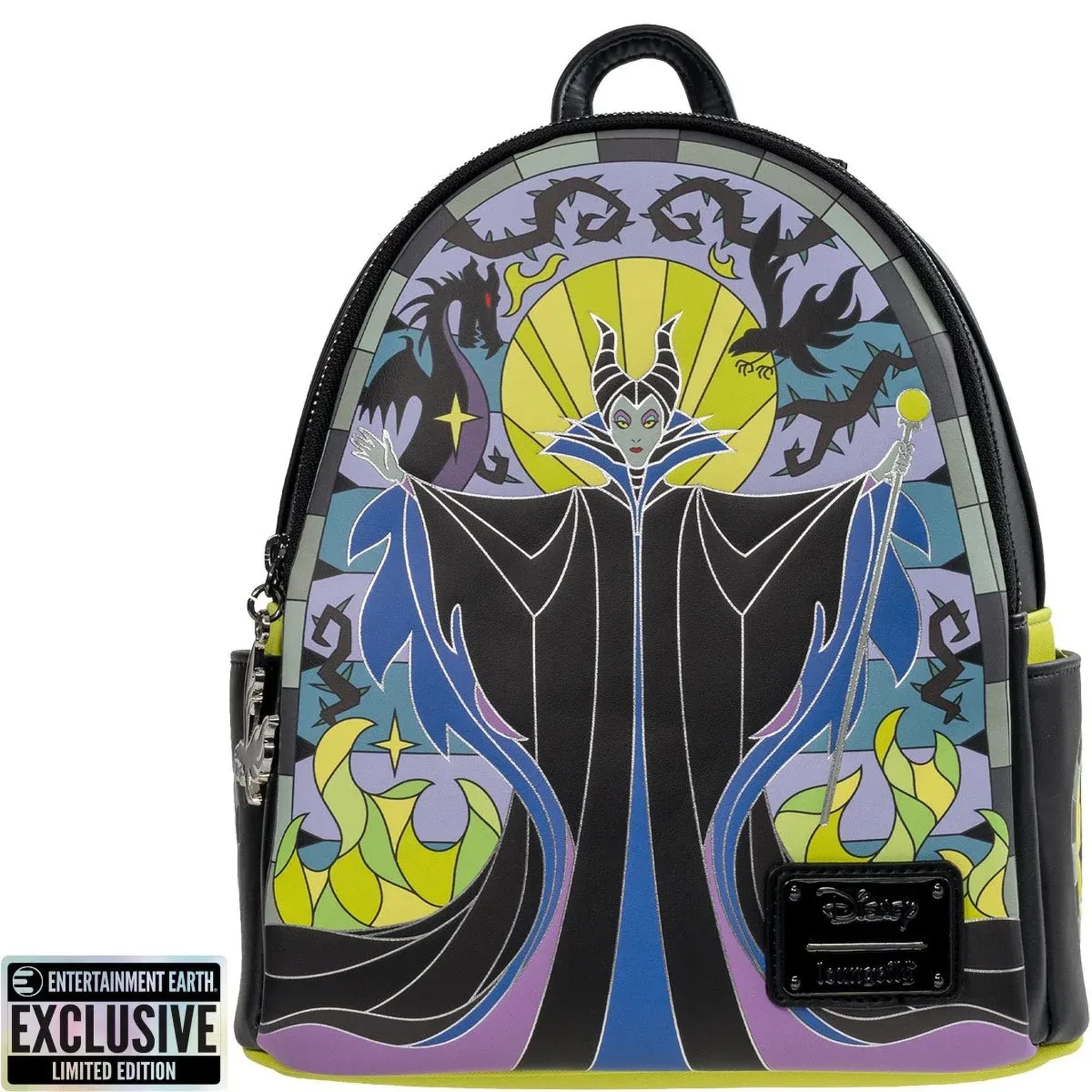 Loungefly Disney Maleficent Stained Glass Mini-Backpack - Exclusive Front