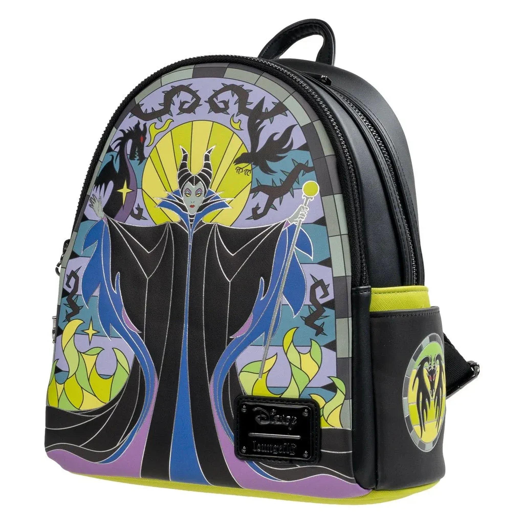 Loungefly Disney Maleficent Stained Glass Mini-Backpack - Exclusive Front